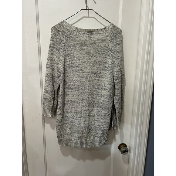 Stylus Womens XL Gray Marled Open Front Cardigan Cotton Blend 3/4 Sleeve Sweater - Picture 4 of 8